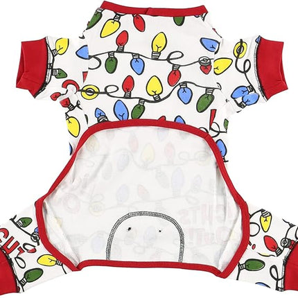 LazyOne Flapjacks, One-Piece Dog Sweater, Matching Family Pajamas for Dogs, Christmas Lights, Holiday, Lights Out (Medium)