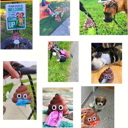 Cute and Functional Dog Poop Bag Holder for Leash Sturdy Dog Poop Bag Dispenser Includes 1 Roll 15 Bags