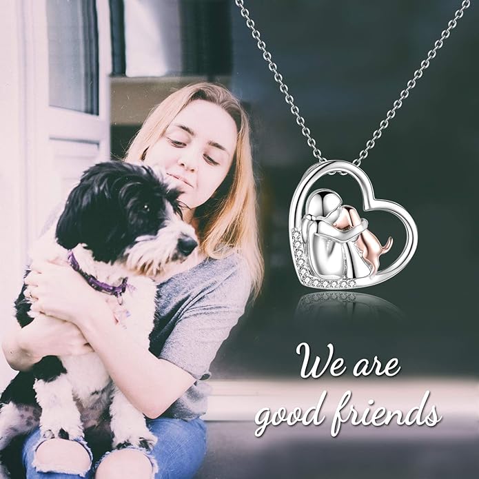 YFN Sterling Silver Keepsake Dog Pendant Necklace Dog Lover Memorial Gifts for Women