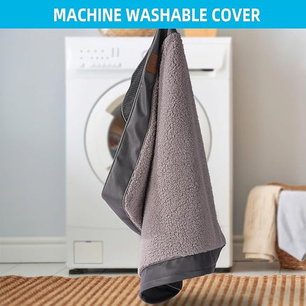 Sunheir Extra Large Waterproof Dog Bed, Jumbo Orthopedic Dog Beds with Removable Washable Cover for Large Dogs, Pet Bed Mat Egg-Crate Foam, 54"X42"X4", Grey