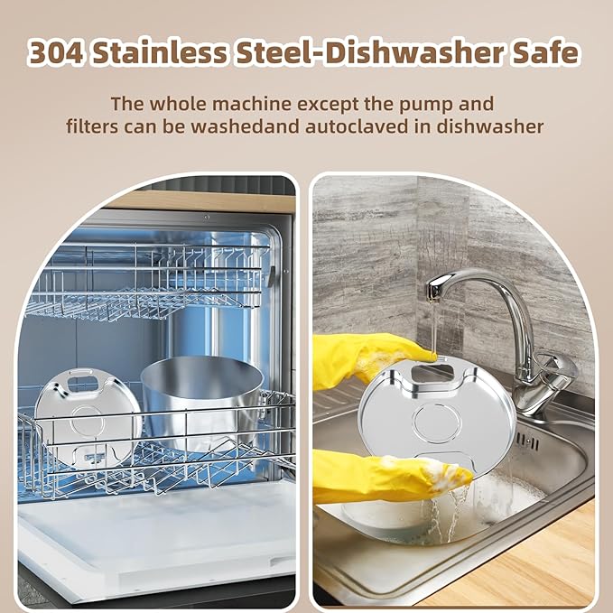 Dog Water Fountain for Large Dogs, 7L/1.8Gal 4200mAh Cordless Dog Water Dispenser, Stainless Steel Automatic Pet Water Fountain Indoor/Outdoor with Ultra-Quiet Pump Multi-Filter, Easy Clean