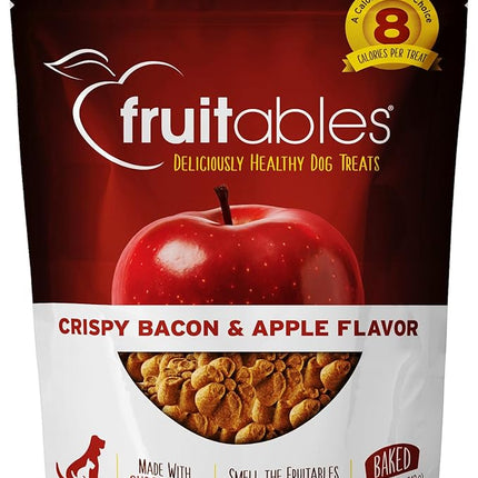 Fruitables Baked Dog Treats, Healthy Pumpkin Treat for Dogs, Low Calorie & Delicious, Free of Wheat, Corn and Soy, Made in the USA, Apple and Crispy Bacon Flavor, 12oz