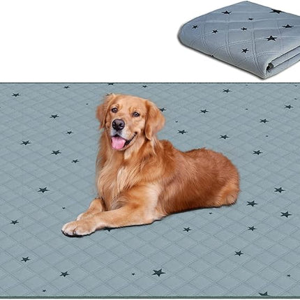 RIOUSSI Washable Pee Pads for Dogs, Reusable, Absorbent, Leakproof, Non Slip Pet Puppy Pads for Potty Training. Gray Stars, 48x65 Inch(1pack)