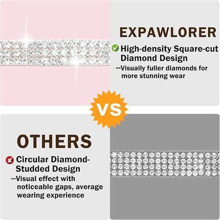 EXPAWLORER Soft Velvet Safe Cat Collars for Girl Cats -2 Pack Rhinestones Bling Diamante Adjustable Collars Breakaway- Chirstmas Cat Clollar Gifts with Bells for Boy Cats Kitty and Small Dogs