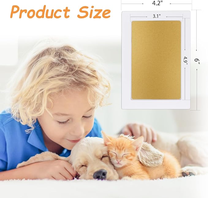 Inkless Paw Print Kit,Dog Paw Print Kit,Dog Nose Print Kit,Clean Touch Ink Pads and Imprint Cards,Pet Paw Print Impression Kit for Dogs Cats Footprint Keepsake
