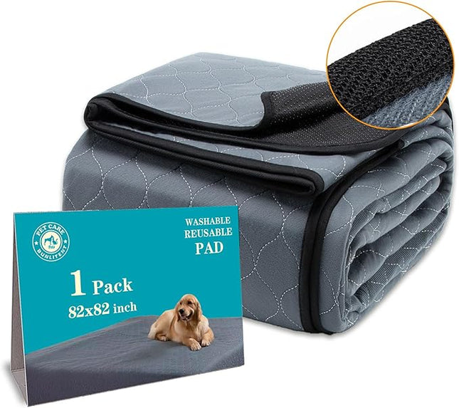 Washable Pee Pads for Dogs 82" x 82", 1 Pack, Large Reusable Puppy Pads, Dog Training Pads with Quick Dry, Large Anti-Slip Whelping Pad for Pet, Playpen, Incontinence, Housebreaking