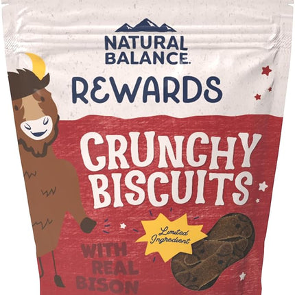 Natural Balance Limited Ingredient Rewards Crunchy Biscuits, Grain-Free Dog Treats for Adult Dogs of All Breeds, Sweet Potato & Bison Recipe, 14 Ounce (Pack of 1)