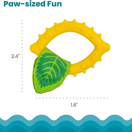 Catstages Dental Lemon Teether, Soft and Textured Cat Chew Toy, Catnip Oil Coating, Yellow