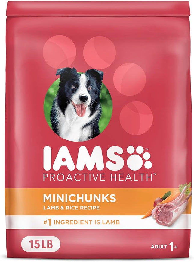 IAMS Proactive Health Minichunks Adult Dry Dog Food with Lamb & Rice, 15 lb. Bag