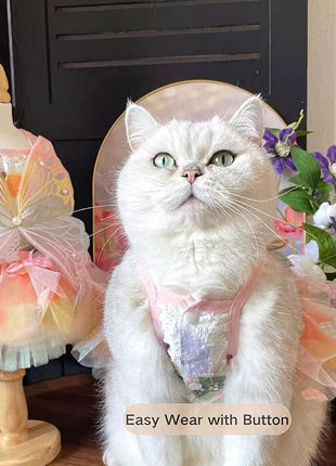 Cat/Small Dog Pretty Fairy Costume Clothing - Cute Dress Outfit for Spring Halloween Christmas Girl Party (XL)