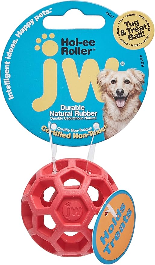 JW Pet Company Mini Hol-ee Roller Dog Toy, Colors Vary - Pack of 3