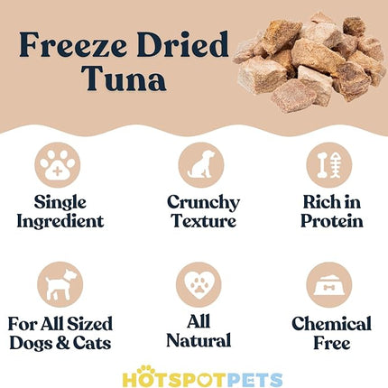 hotspot pets Freeze Dried Tuna Treats for Cats & Dogs - Made in USA, 1lb Value Bag, Single Ingredient, All Natural -Healthy, High Protein, Perfect for Training, Topper or Snack