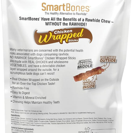 SmartBones Chicken-Wrapped Sticks For Dogs With Real Peanut Butter, Rawhide-Free 8 Count, (24 Pack)