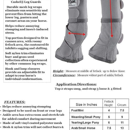 Cashel Crusader Horse Fly Leg Guards Grey Horse