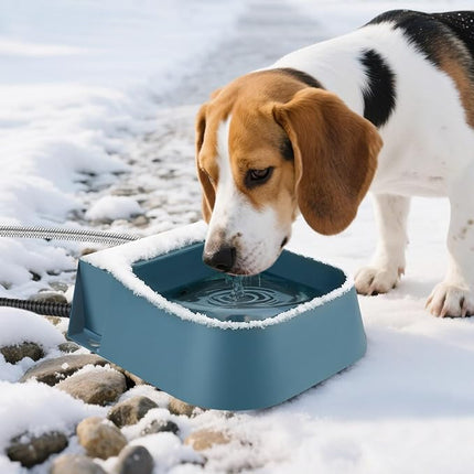 Automatic Heated Water Bowl for Dogs Cats, Self-Filling Water Heated Dog Bowl in Winter, Pet Waterer with Heater Fit Chickens Rabbits Birds, Outdoor Use No Freezing, 2L