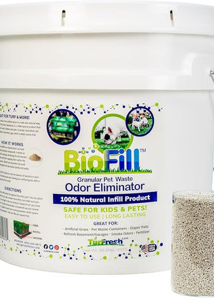 BioTurf Granular Turf Infill – Naturally Derived Turf Deodorizer for Pet Urine and Poop, Yard Odor Eliminator for Artificial Grass – Safe for Pets, Kids & Outdoor Use – 3.5 Gallon Pail