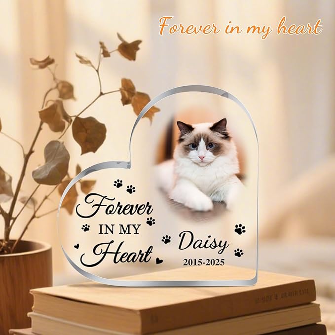 Cat Memorial Gifts for Loss of Cat Custom Pet Memorial Acrylic Plaque Pet Loss Gifts Pet Memorial Gifts for Dogs Cats Dog Remembrance Bereavement Gift Dog Death Sympathy Gift in Memory of Dog Keepsake