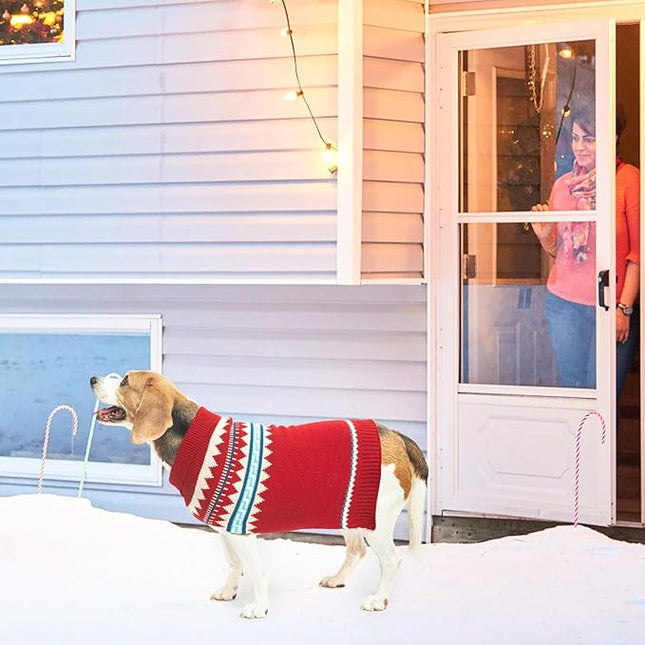 BINGPET Dog Sweater - Turtleneck Classic Knit Dog Sweaters for Small Medium Large Dogs, Pet Winter Clothes Warm Sweatshirts Outfits for Doggie and Cats Red M