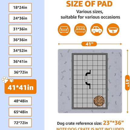 Washable Puppy Pads 2Pack , 41x41 Reusable Pee Pads for Dogs, Absorbent Whelping Pads with Bone Print, Waterproof Dog Rug Non-Slip Protector for Housbreaking,Potty Training,Bed Couch Carpet