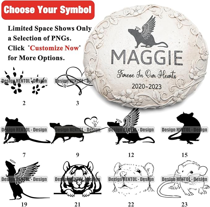 Personalized Rat Memorial Stone, Pet Grave Markers Rat, Rat Headstone, Rat Tombstone, Rat Gravestone, Rat Memorial Gifts