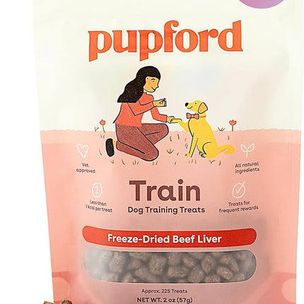 Pupford Freeze Dried Training Treats for Dogs & Puppies, 225+ Three Ingredient Bites (Beef Liver, 2 oz)