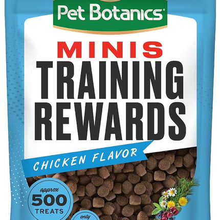 Pet Botanics 10 oz. Pouch Training Reward Mini Soft & Chewy, Chicken Flavor, with 500 Treats Per Bag, The Choice of Top Trainers