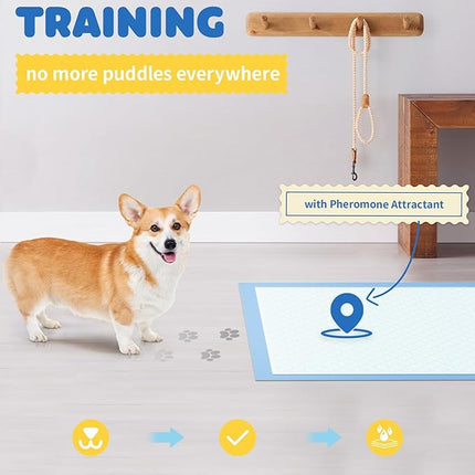 150-Pack Large Puppy Pads - 22'' x 22'' Pee Pads for Dogs Potty Training with Leak-Proof Quick-Dry Design, 6-Layer Dog Pads Large, Blue