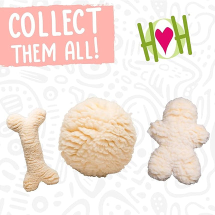 HuggleHounds Tartan Tidings Plush Bone Dog Toy - Dog Fuzzy Bone Toy, Soft Fleece, Durable, Stuffed Plush for Large Breeds, Puppies, Faux Sheepskin - 24" (1 Pack)