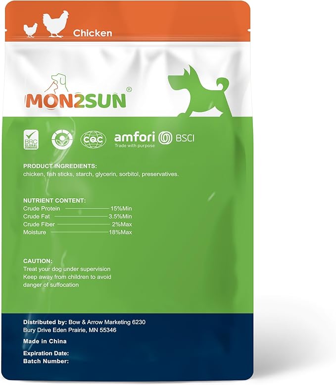 MON2SUN Rawhide Free Dog Treats Chicken Wrapped Cod Sticks for Small Dogs Healthy Training Treats Soft Snacks (8.82 Ounce -Pack of 1)