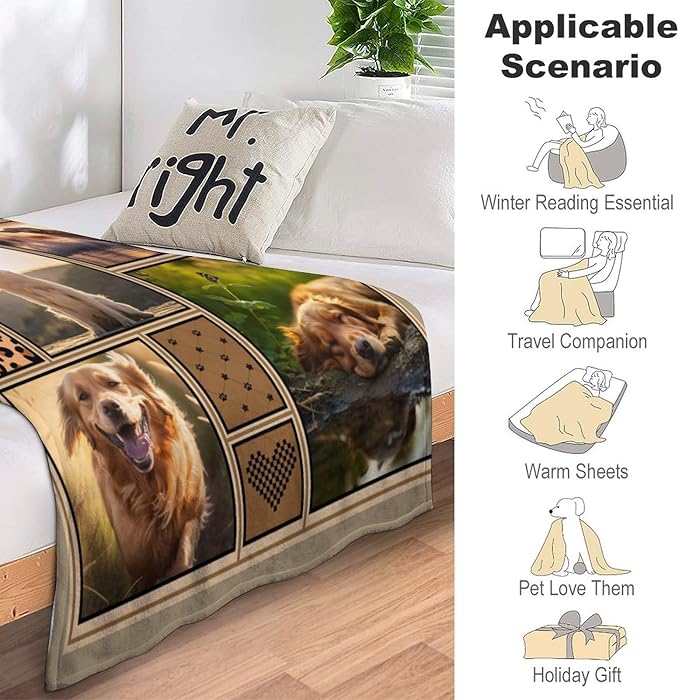 Custom Dog Memorial Gifts for Loss of Pet Cat, Personalized Dog Memorial Blanket with Photos, Pet Memorial Gifts, Pet Loss Gifts, Pet Memorial Throw Blanket, Remembrance Sympathy Bereavement Gifts
