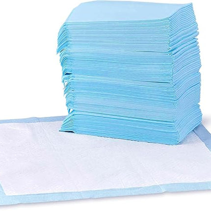 Amazon Basics Dog and Puppy Pee Pads, 5-Layer Leak-Proof Super Absorbent, Quick-Dry Surface, Potty Training, Regular (22x22"), 100 Count, Blue & White