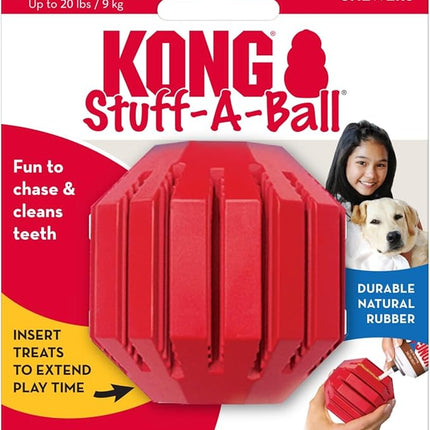 KONG Stuff-A-Ball - Durable Chew Toy for Dogs - Natural Rubber Dog Toy for Dental Health - Pet Toy for Chewing & Teeth Cleaning - Stuffable Toy for Dog Treats & Snacks - for Small Dogs