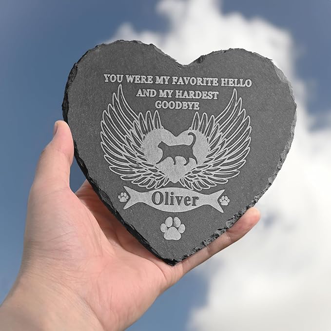 Pet Memorial Gifts for Cats, Cat Memorial Stone, Cat Memorial Gifts for Loss of Cat, Cat Loss Sympathy Gift, Cat Memorial Keepsake, Bereavement Gifts for Loss of Cat, in Memory of Cat