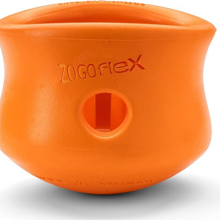 WEST PAW Zogoflex Toppl Treat Dispensing Dog Toy Puzzle – Interactive Chew Toys for Dogs – Dog Toy for Moderate Chewers, Fetch, Catch – Holds Kibble, Treats, X-Large, Tangerine