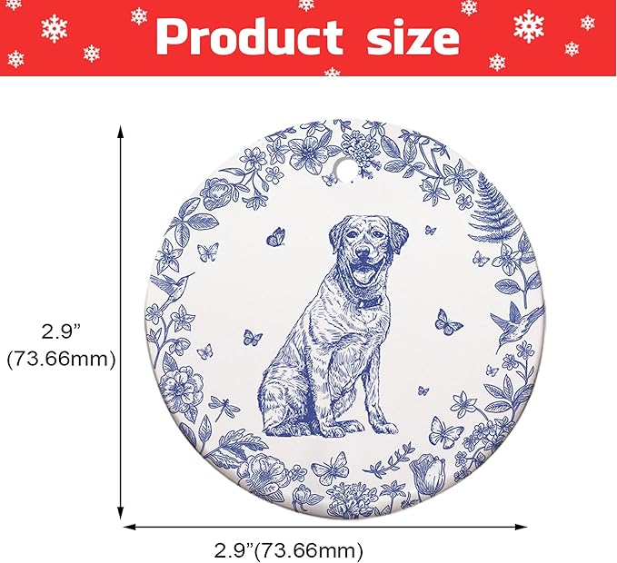 Personalized Chinoiserie Toile Pet Memorial Ornament – Custom Dog or Cat Christmas Ornament – Personalized with Name and Date – Custom Pet Picture Ornament – Pet Lovers Gift