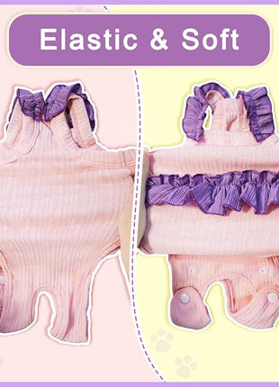 Cat Recovery Suit,Kitten Onesie After Surgery,E-Collar Alternative for Abdominal Wound and Skin Diseases,Soft Breathable Bodysuit After Spay（Purple-m）