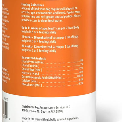 Amazon Basics Puppy Chopped Ground Dinner Canned Dog Food, with Chicken & Beef, 13.2oz (Pack of 12)