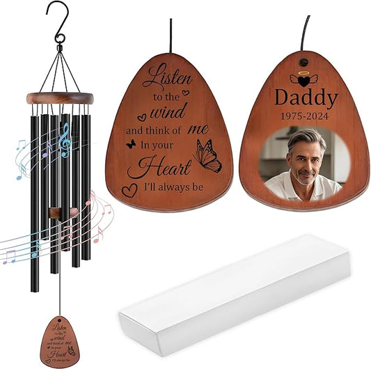 Personalized Pet Memorial Wind Chimes-Custom Sympathy Gift for Loss of Dog or Cat-Keepsake in Memory of Beloved Pet-Comforting Bereavement Gift for Grieving Pet Owners (Memorial-Image)