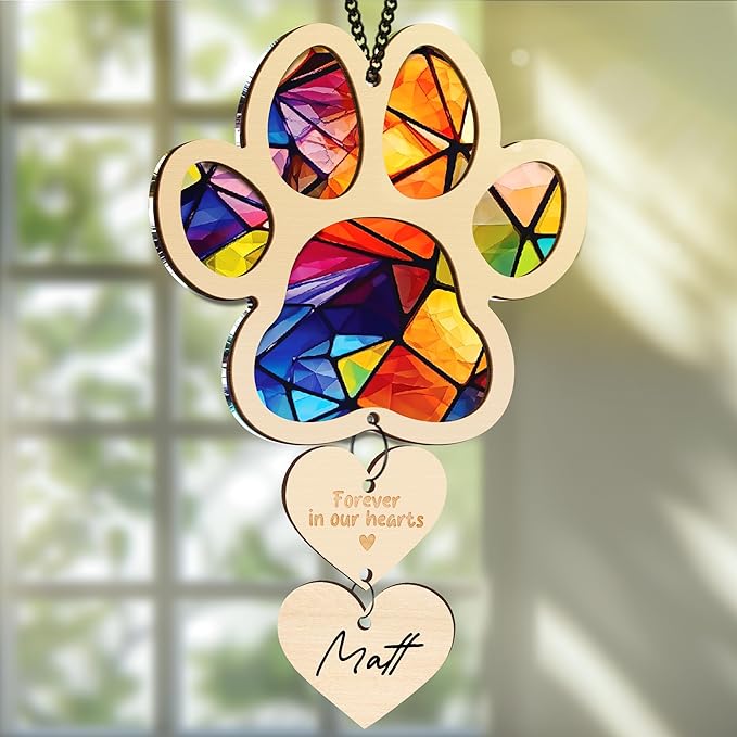 Pet Memorial Ornament for Christmas Tree Xmas Hanging Dog Cat Ornament Sympathy Gift Loss of Pet Passing Away Remembrance Keepsake for Pet Lover Ideas Gift in Loving Memory of Pet PS28-N4