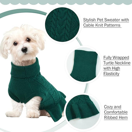 QBLEEV Medium Dog Sweater Dress for Girls - Pullover Christmas Puppy Sweater, Warm Winter Fall Vest, Custom Holiday Doggie Apparel for Female Dogs XL