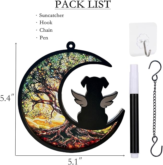 Ettonsun Dog Memorial Suncatcher Memorial Gifts for Loss of Dog Sympathy Gift (C)