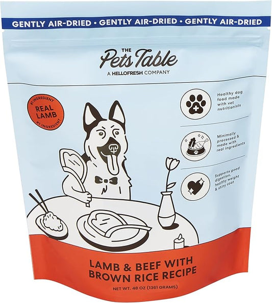 The Pets Table Lamb & Beef with Brown Rice Air Dried Dog Food, 3 lbs / 48 oz Bag