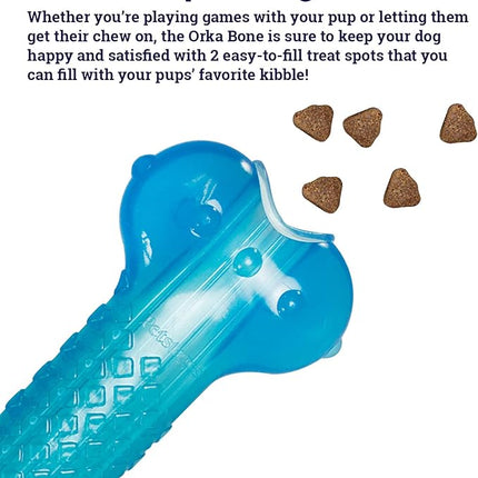 Petstages Orka Bone Royal Blue Treat-Dispensing Dog Chew Toy