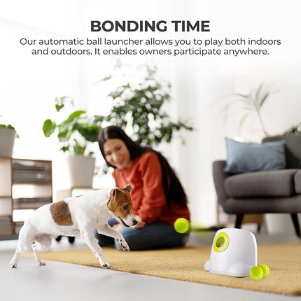 ALL FOR PAWS Automatic Ball Launcher for Dogs Interactive Puppy Pet Ball Indoor Thrower Fetch Machine, 3 Balls Included (2 inch) for Small to Medium Dogs