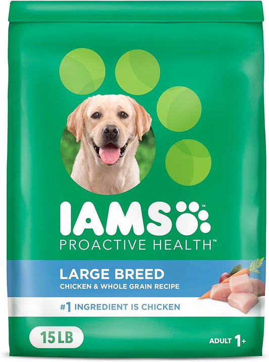 IAMS Proactive Health Large Breed Adult Dry Dog Food with Real Chicken, 15 lb. Bag