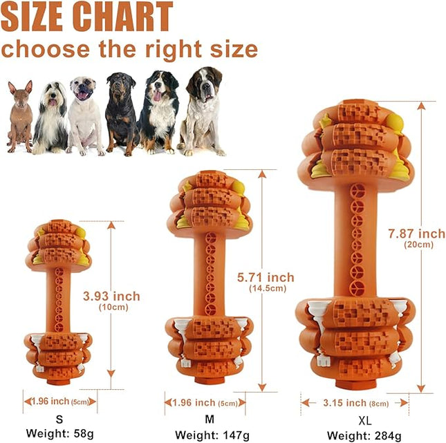 Dog Chew Toys for Aggressive Chewers,Food Grade Non-Toxic Dental Pet Toy,Tough Durable Indestructible Dog Toys for XSmall Dogs.Orange（5IB-8IB）