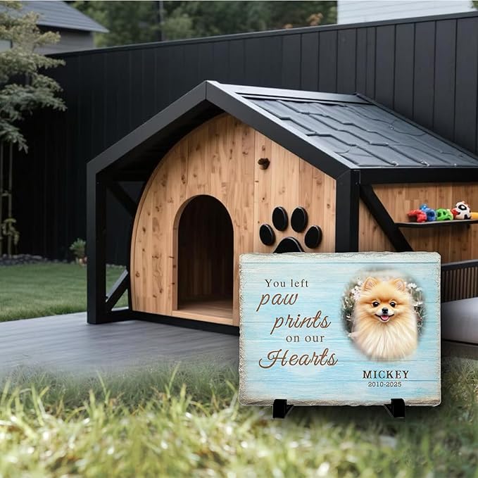 Personalized Pet Memorial Stone, Custom Dog Memorial Gifts for Loss of Dog with Photo Name Date, Dog Remembrance Gift, Loss of Dog Sympathy Gift for Dog Cat Lovers (Quote 7)