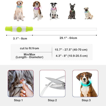 Light Up Dog Collars, USB Rechargeable Dlitk LED Dog Collar 1 Count, TPU Cuttable Size Glow Collar for Dogs, Dog Collar Light, Please Do Not Use Fast Charging (Cyan)