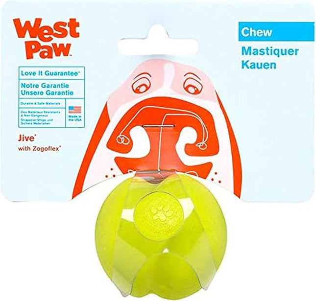 WEST PAW Zogoflex Jive Ball Dog Chew Toy – Bouncing Toys for Dogs, Fetch, Catch, Chewing, Play – Floatable, Recyclable Balls – Latex-Free, Non-Toxic, Dishwasher Safe Dog Toy, X-Small 2", Granny Smith