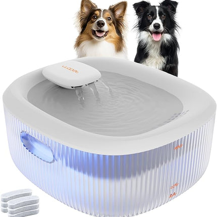 WOPET Dog Water Fountain for Large Dogs, 6L/205oz/1.7Gal Dog Water Bowl Dispenser, Automatic Cat and Pet Water Fountain with 6 Filters&Visual Water Level for Large Medium Small Breed Dogs Pets